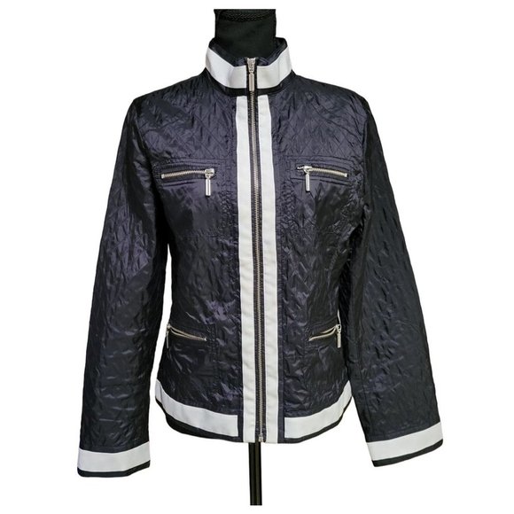 Chico's Jackets & Blazers - CHICO'S Black & White Lightweight, Quilted Pattern Women's Jacket, Size 8